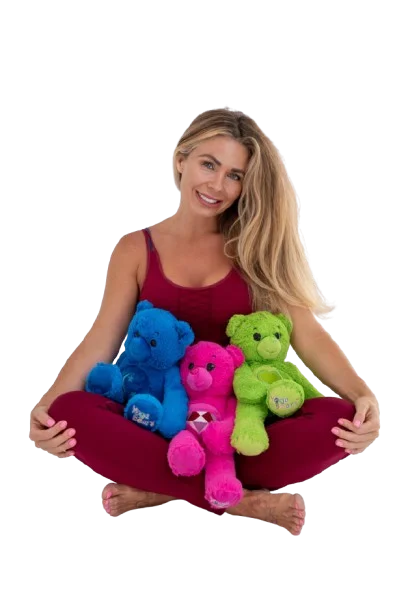 Estelle McCluskie with YogaBears characters